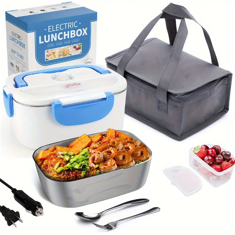 60W Upgrade Electric Lunch Box Portable for Car Office Food Warmer  Container