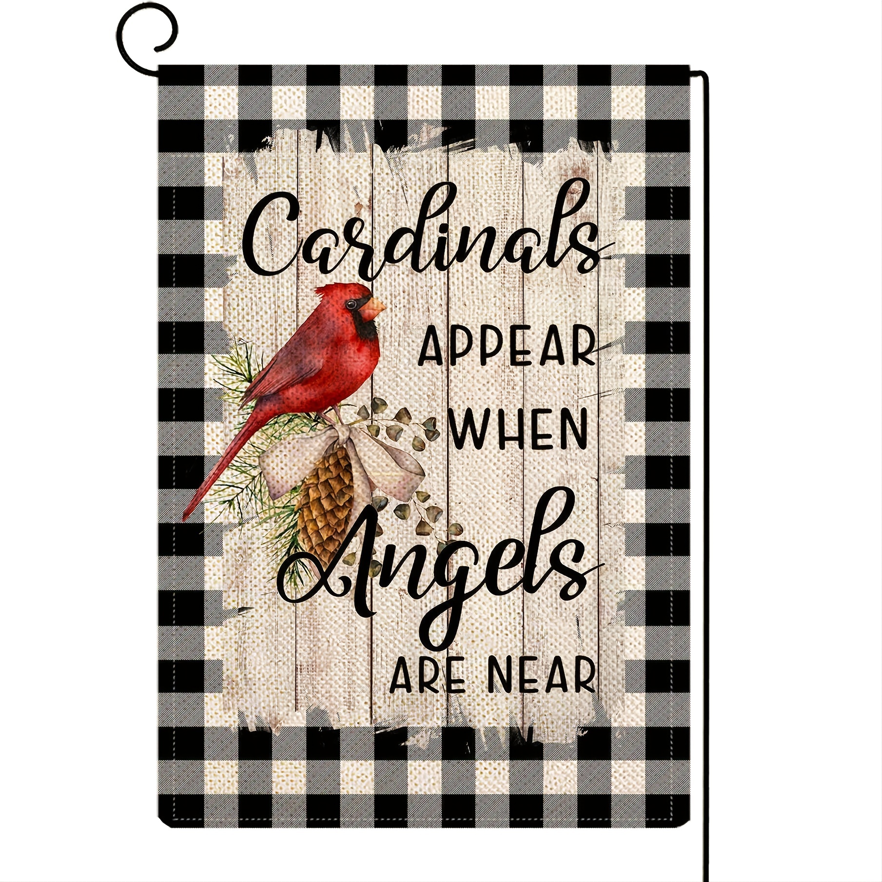 1pc winter decorative garden flag double sided red bird snowflake quote memorial gift outdoor small decor christmas farmhouse home outside decoration no flagpole 12x18 inches details 1