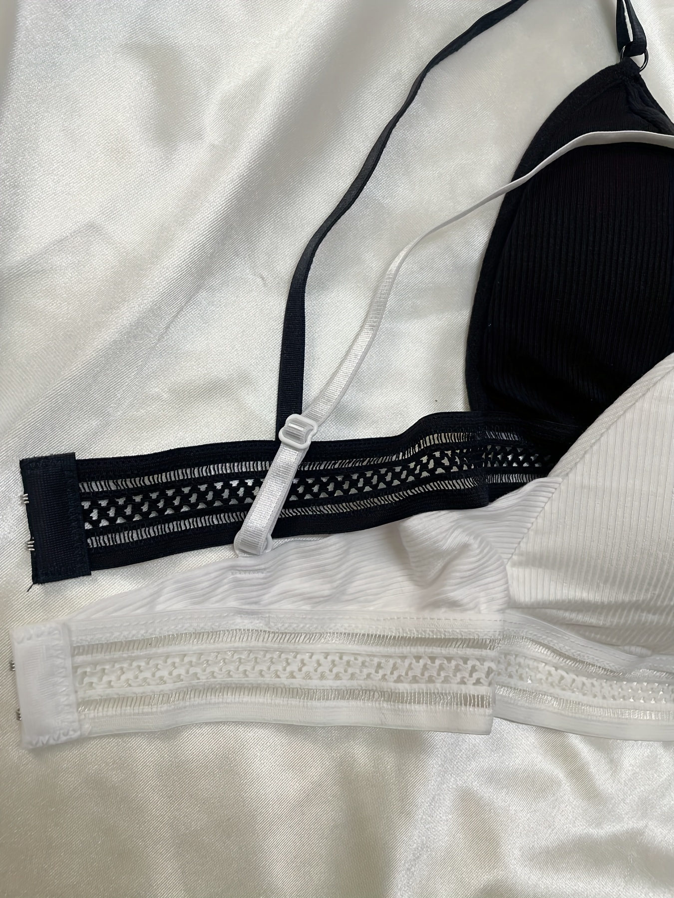 Basic Solid Triangle Bra Comfy Breathable Wireless Push - Temu Canada