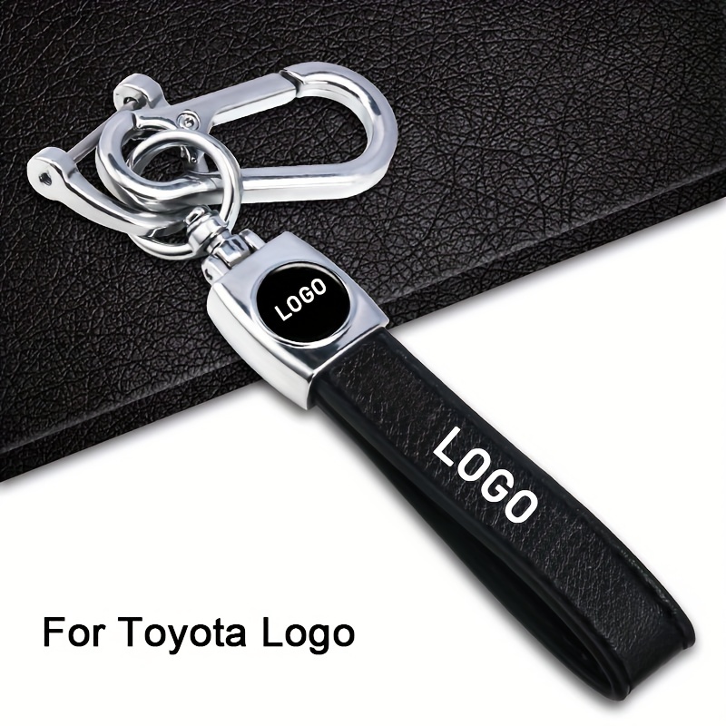 Luxury Genuine Leather Keychain Black Buckle Car Key Ring Key Chain Holder