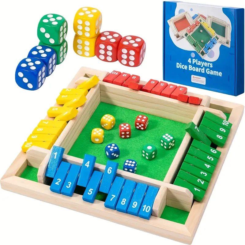 Shut The Box Game Juegos Dados Mesa Madera Adultos Juegos - Temu