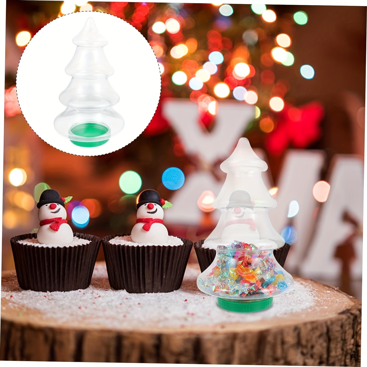 Christmas Candy Jar Christmas Tree Shape Biscuits Bottle - Temu