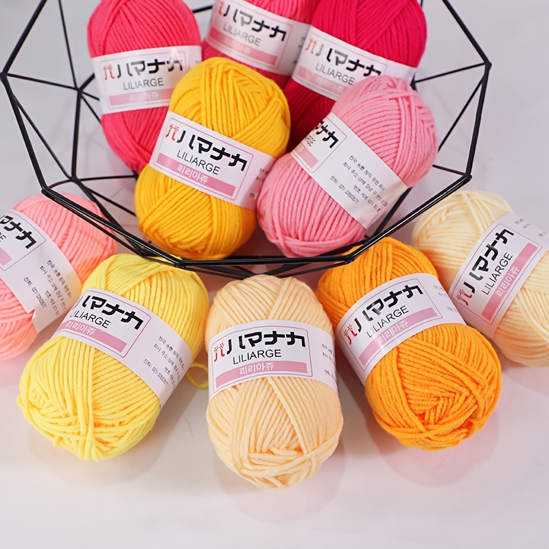 Rainbow Color Scarf Milk Cotton Braided Material Crochet Knitting