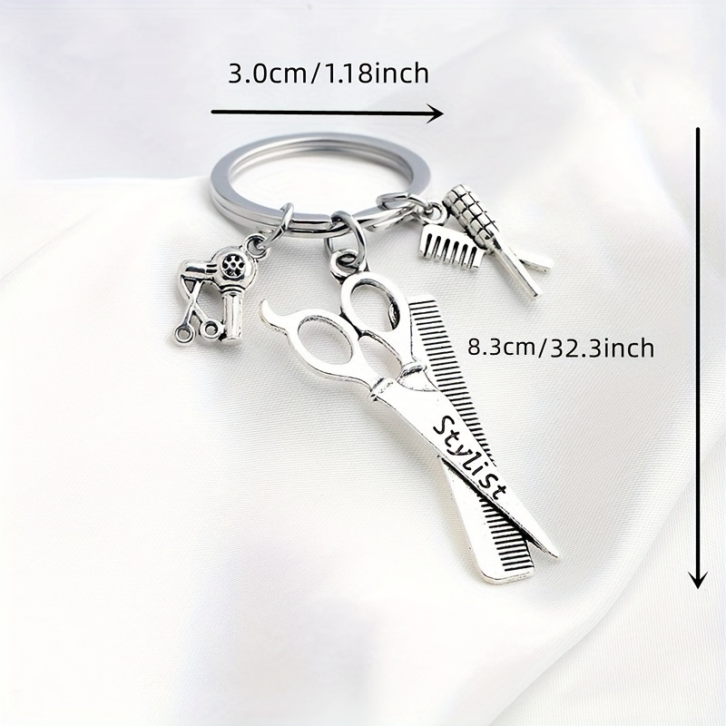 Adorable Mini Hairdressing Set Keychain Scissors Hair Dryer - Temu