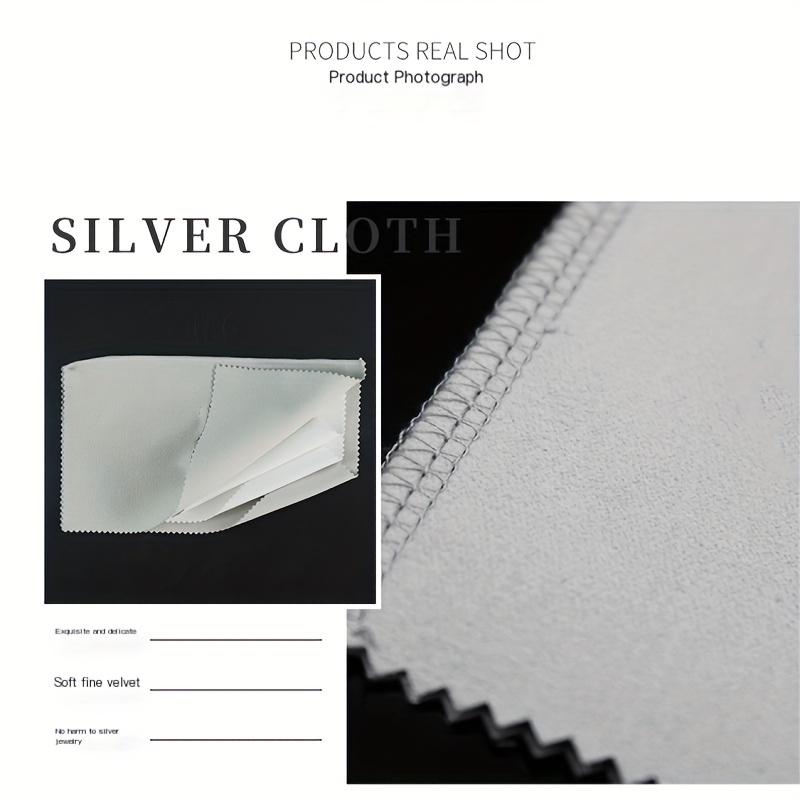 Silver Polishing Cloth, Silver Jewelry Cleaner Cloth, Double-Sided