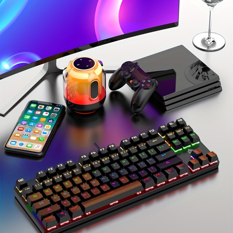 DGG Teclado 60% para juegos con cable, colorido arco iris, RGB ergonómico  impermeable pequeño teclado mecánico, para PC, Mac, PS4, Xbox Gamer