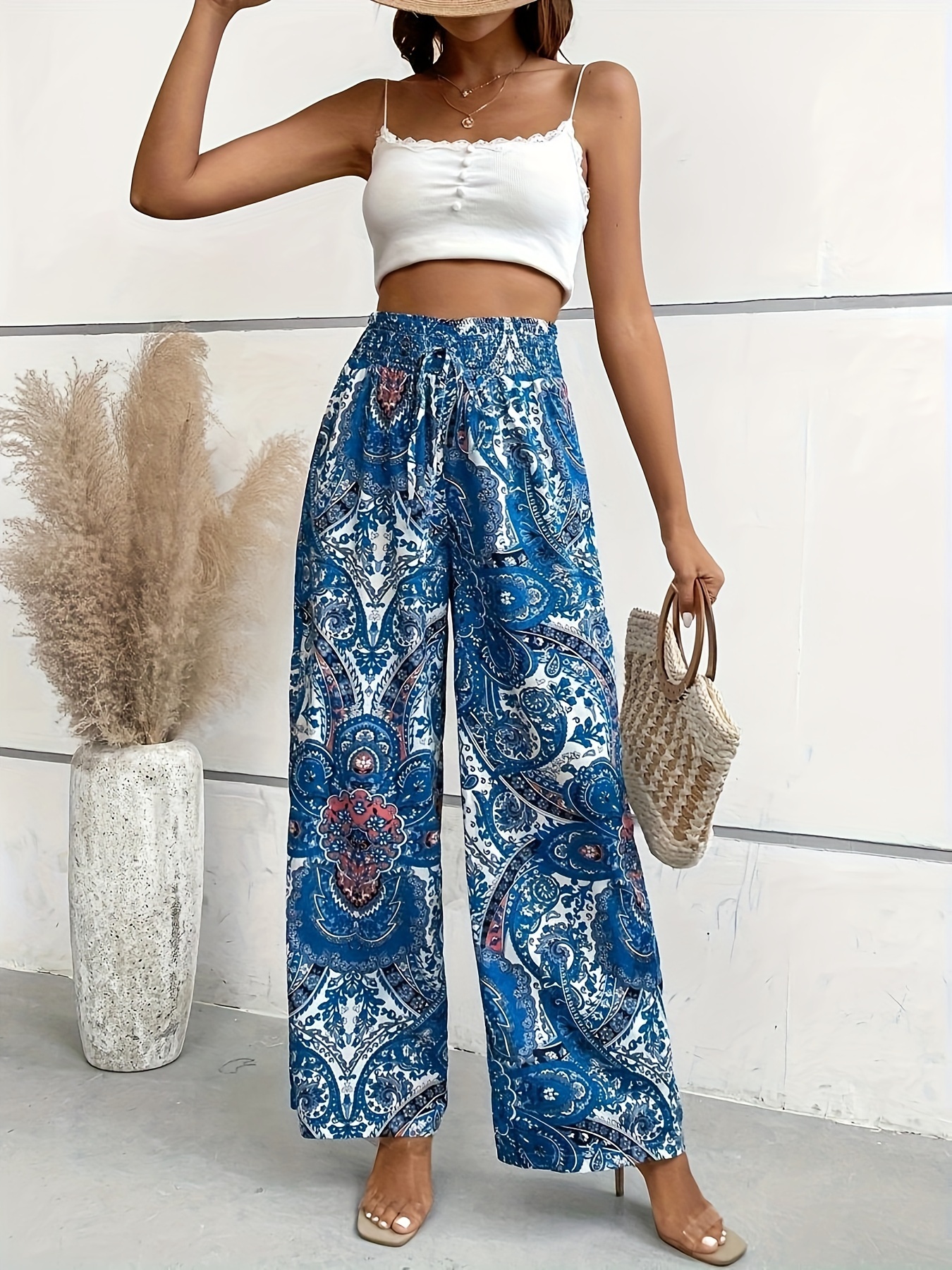 Extra Comfy Summer Wide Legged Pants, Lightweight, Tribal Print