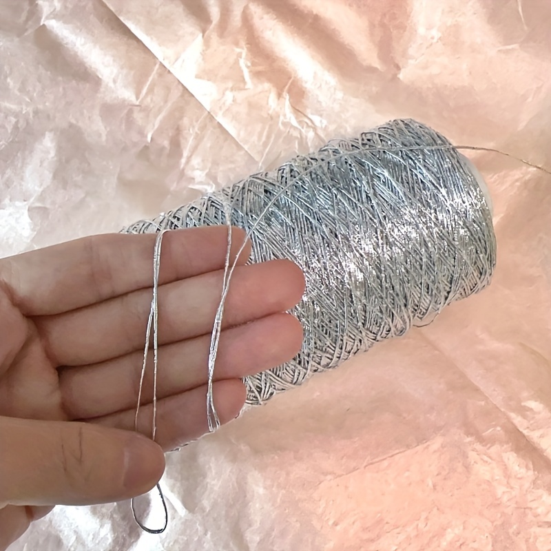250g Smooth Glitter Gold Silver Silk Metallic Yarn Skein Hand Knitting  Crochet Knit Weaving Thread Blanket Craft
