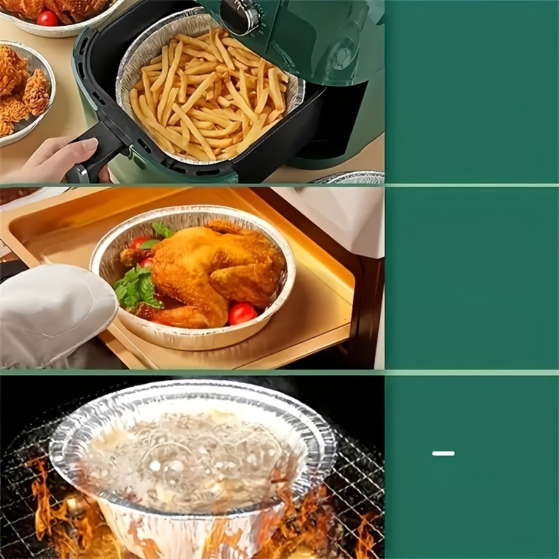 Non-stick Aluminum Foil Liners Air Fryer Disposable Paper Liner Oil-proof  Steaming Basket Kitchen Tool BBQ Drip Pan Tray - CJdropshipping