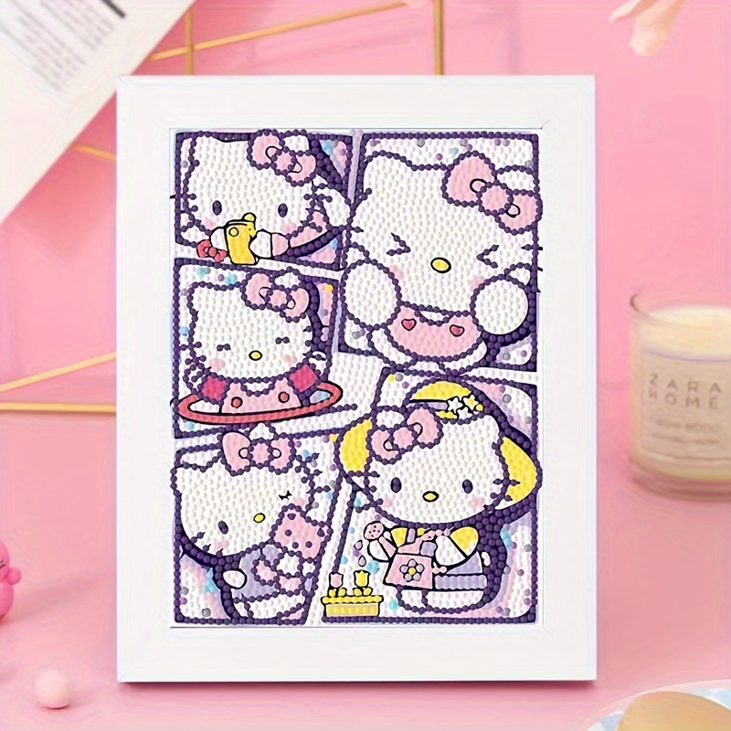 Sanrio Hello Kitty Kuromi Diamond Painting Kit Cartoon 5D Diy Round Mosaic  Embroidery Children's Room Decor