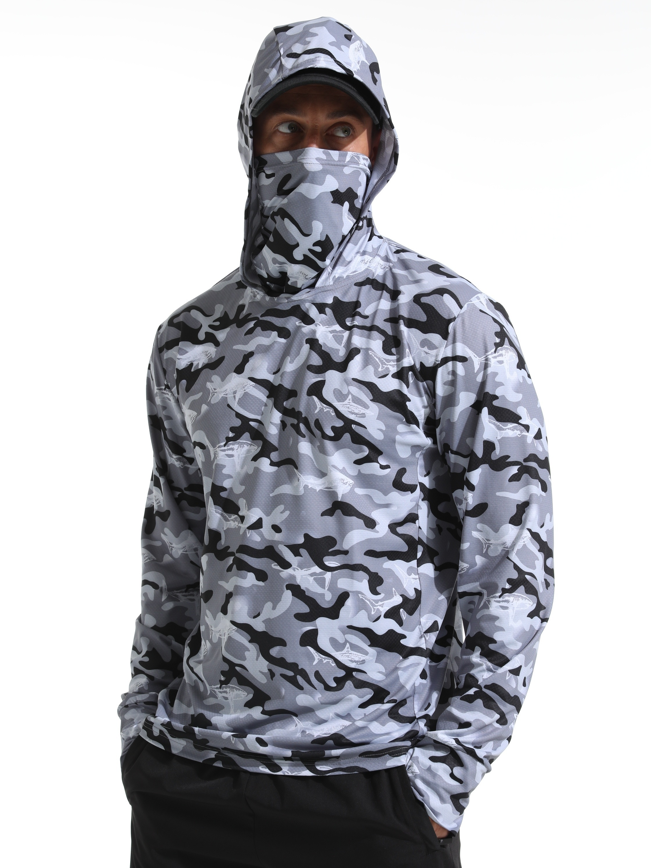 Men's Camouflage Pattern Upf 50+ Sun Protection Hoodie Long - Temu