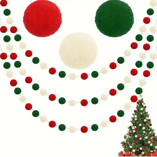 1pc-Guirlande De Boules De Feutre De Noël Holly Leaves Pompom Ball Garland  Bannière De Boules De Feutre De Noël Berry Pour Les Décorations De Vacances  D'hiver De Noël - Temu France