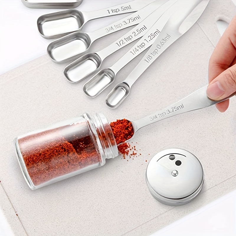 Stainless Steel Seasoning Spoon Scale Measuring Spoon Square - Temu