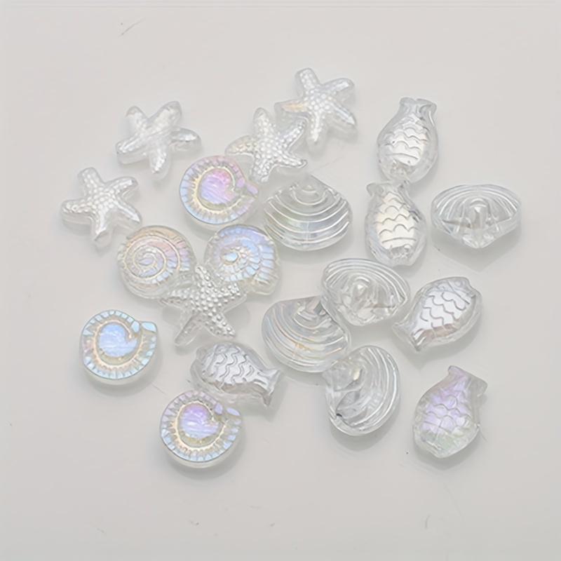 Wholesale SUNNYCLUE 1 Box 50Pcs Glass Fish Beads Sea Ocean Animal Carved  Frosted Electroplated Glass Beads Fishes Mermaid Bead Beading Bracelet Kit  Elastic Crystal Thread Earring Necklace Supplies Salmon Pink 