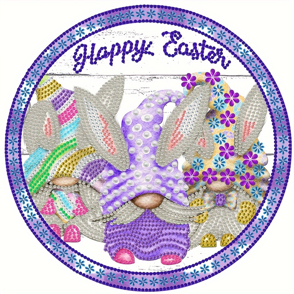 Purple Happy Easter - 5D Diamond Painting -  %