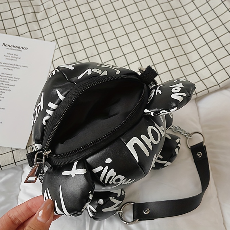 Cute Graffiti Bear Chain Shoulder Bags Simple Fashion Designer