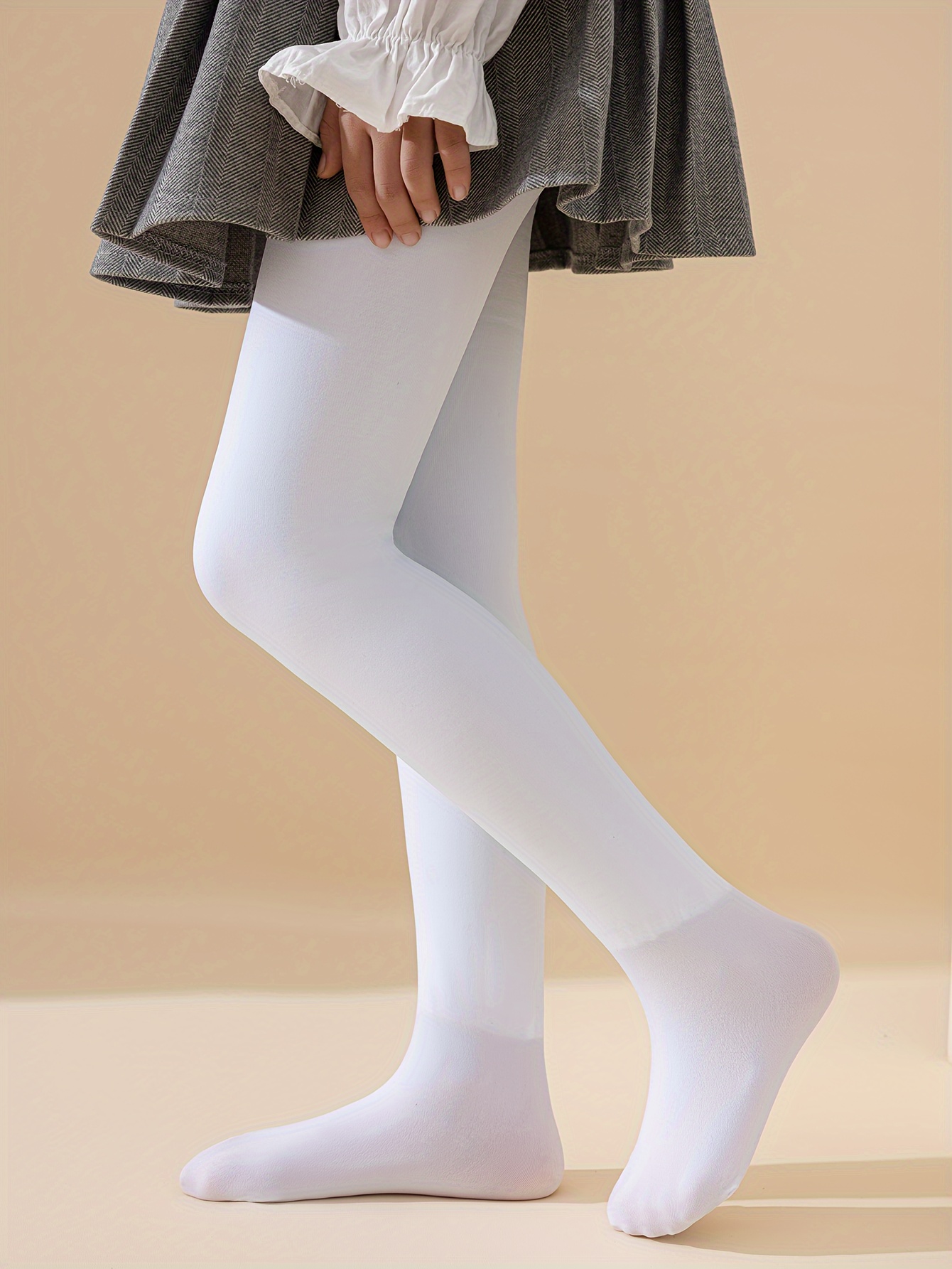 Versatile Fleece Lined Footed Leggings Girls Comfy Leggings - Temu