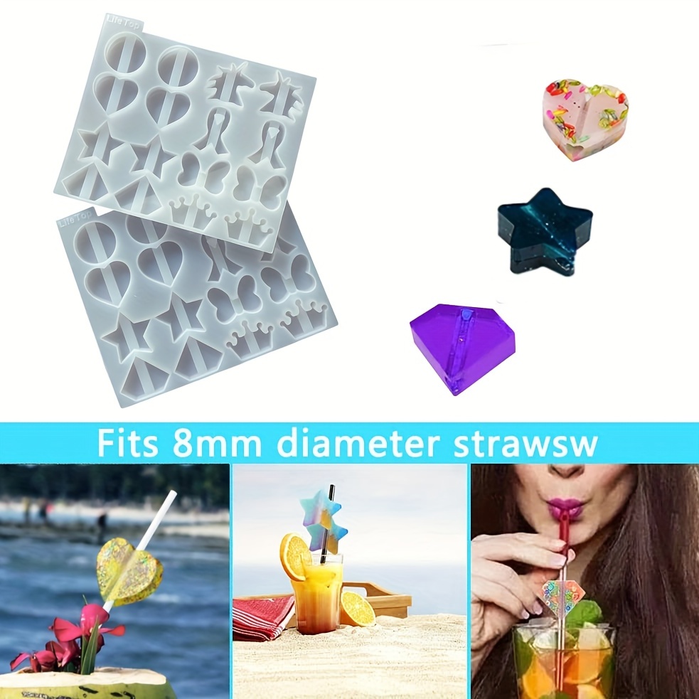  3 Pieces Straw Topper Mold Silicone Straw Topper