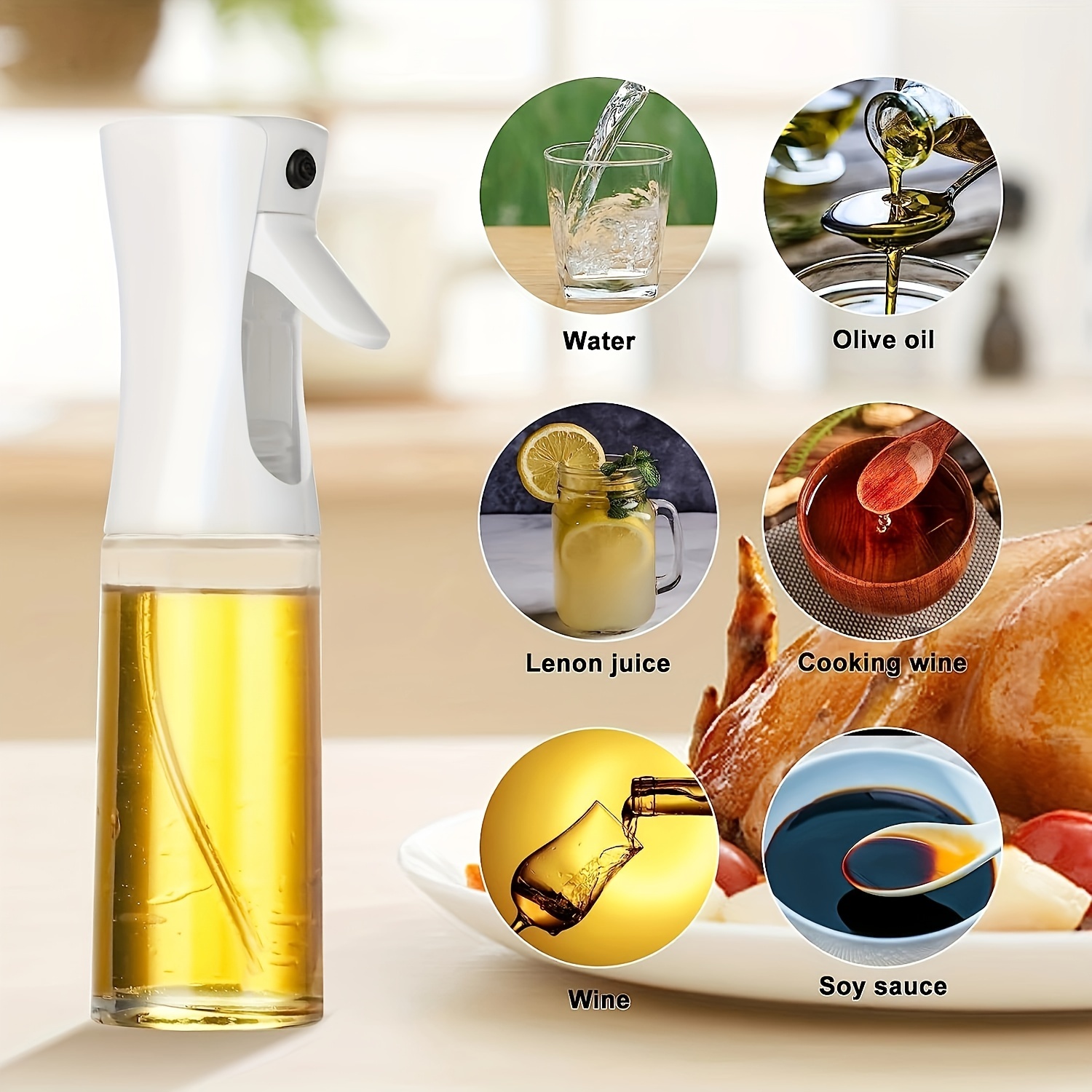 Botella de Spray de aceite Homaxy para cocina, freidora de aire, rociador  de aceite de oliva, dispen Deng Xun unisex