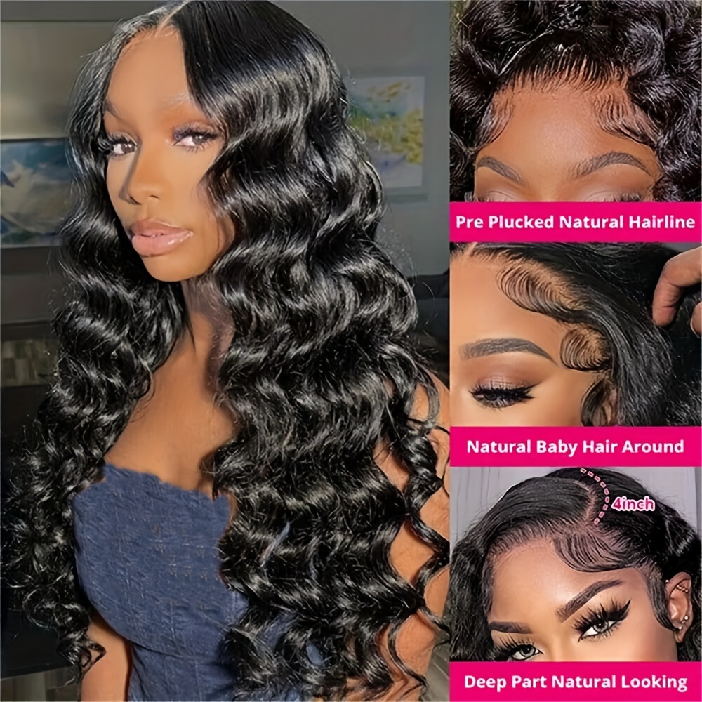 30 Inch Straight Lace Front Wigs Human Hair 4x4 Closure Wigs Human Hair Pre  Plucked Bleached Kots Lace Front Wig 180% Density HD Lace Front Wigs with  Baby Hair Wigs for Black