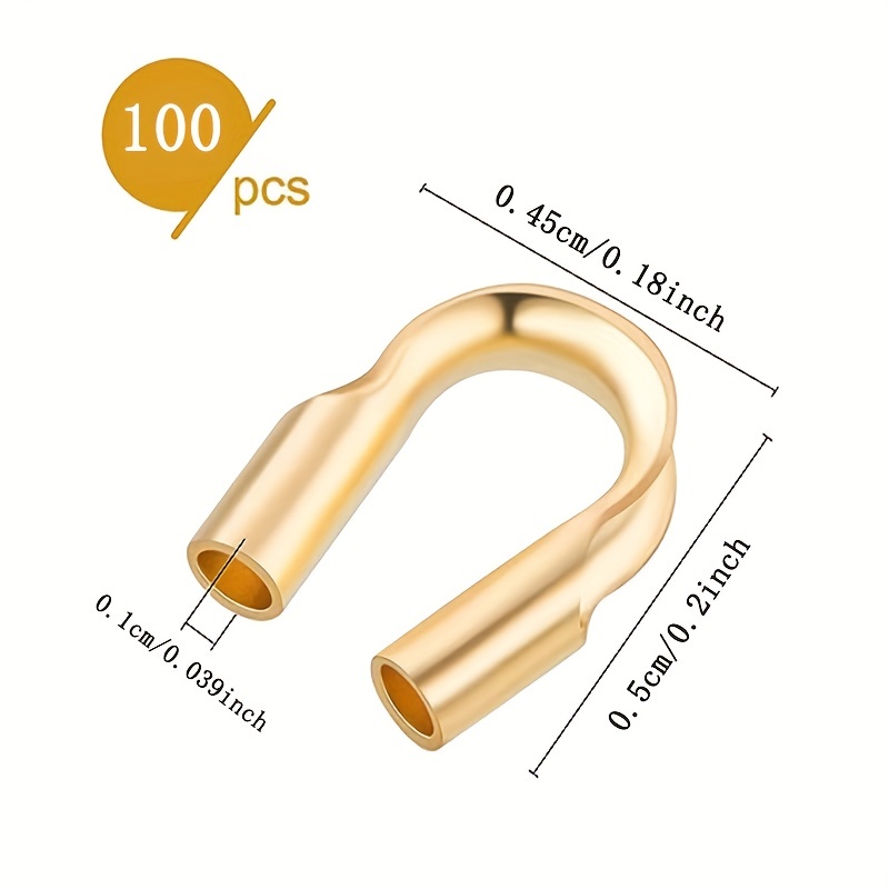 200Pcs Wire Guardian U-Shape Wire Thread Guard Copper Loops Protector DIY Jewelry  Making Accessories 