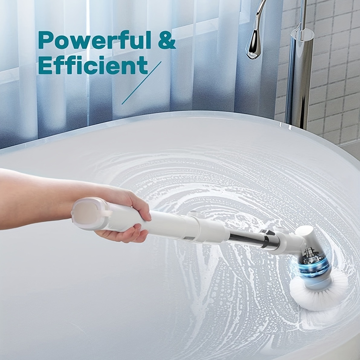 Electric Spin Scrubber, Power Cleaning Brush, Shower Scrubber With  Adjustable Extension Handle, Tub Tile Scrubber With 3 Replaceable Brush  Heads, 60 Min Run Time, 350rpm With High Torque Cordless Power Scrubber,  Cleaning