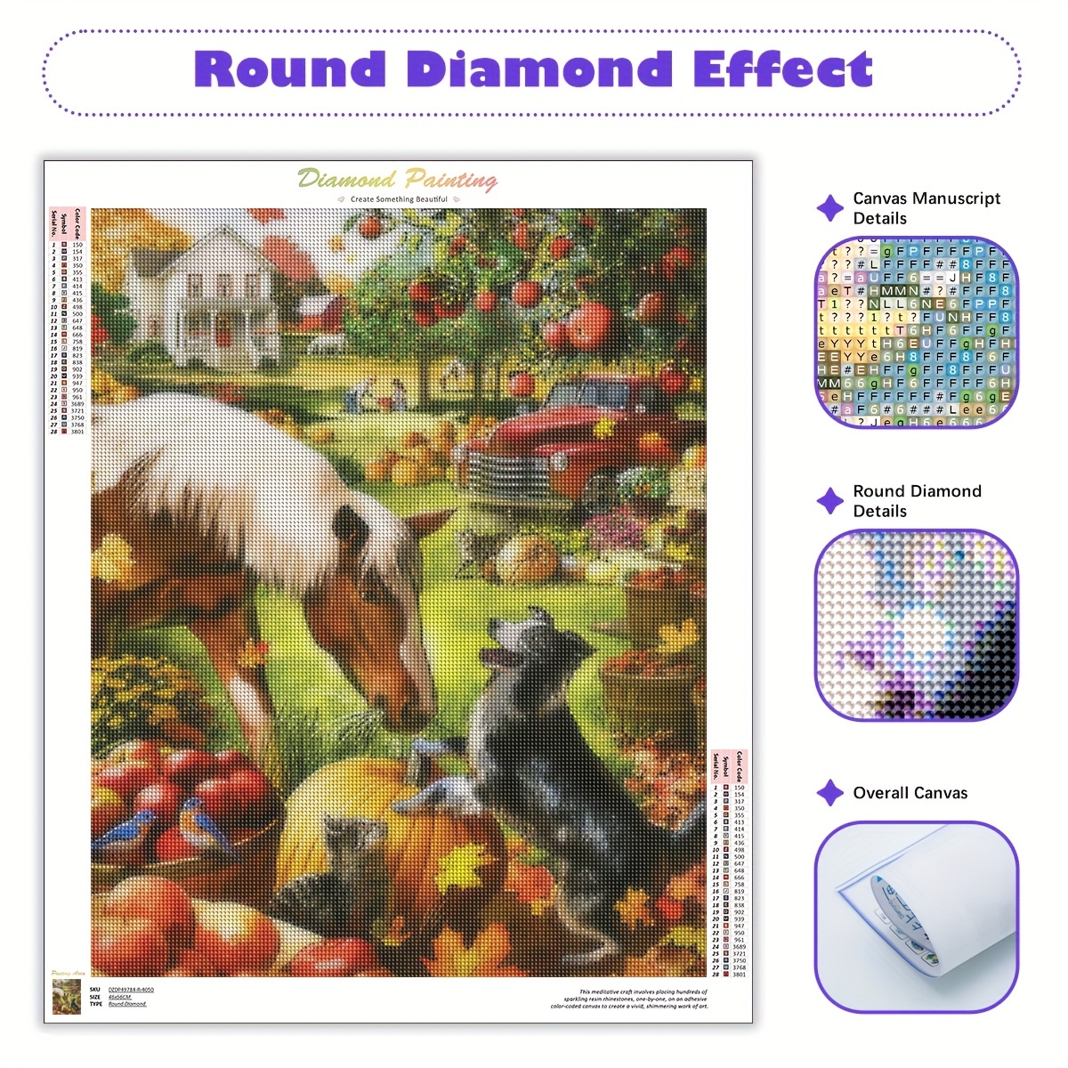 Horse Diy Diamond Painting Large Size Diamond Art Horse Animals