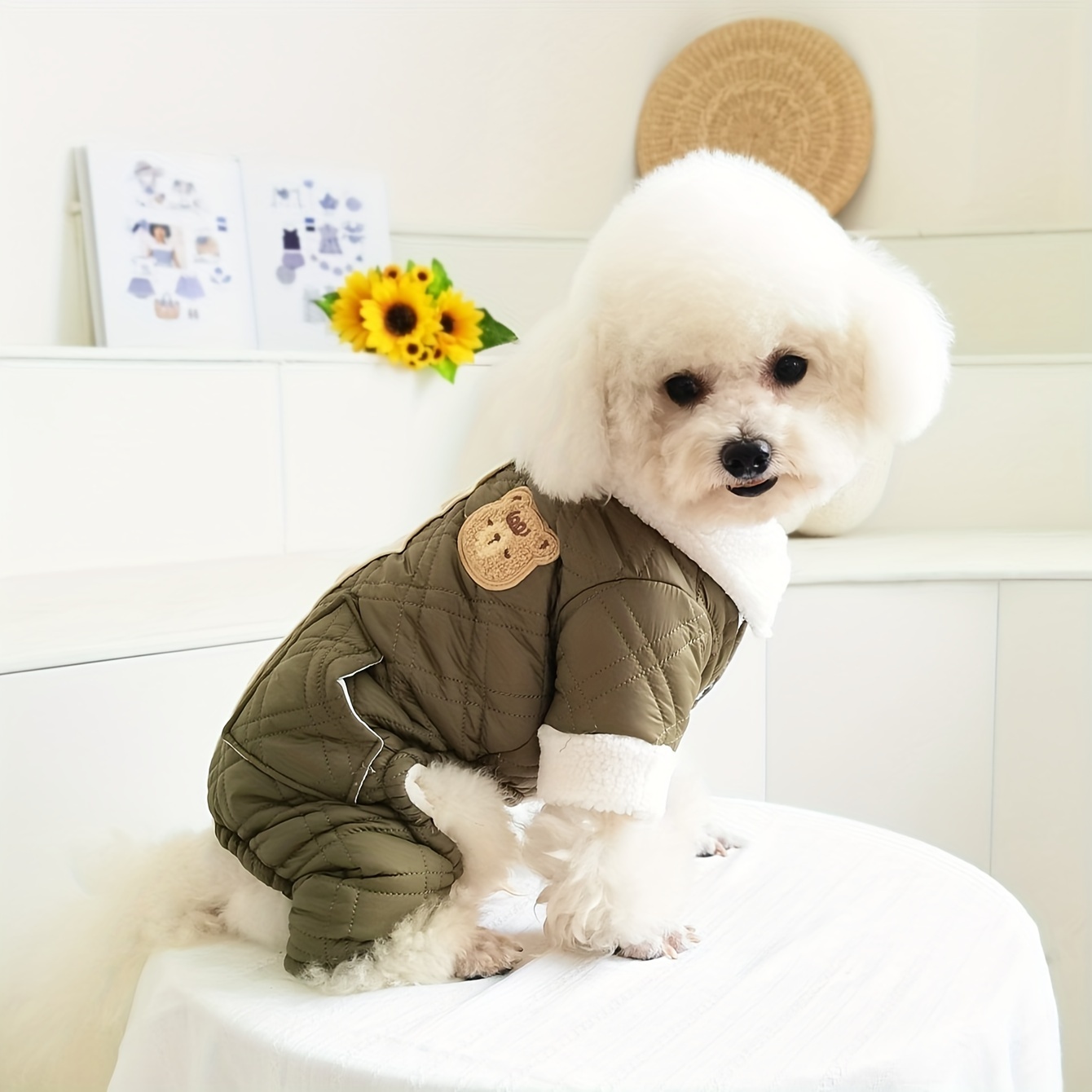 Pet Clothes Dog Jumpsuit With Double Pocket Dog Padded Warm Coat Suitable  For Winter - Pet Supplies - Temu Canada