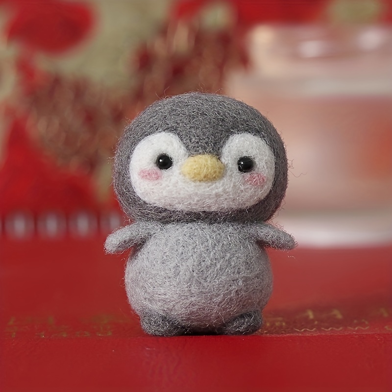 Penguin Needle Felting Animals Penguin DIY Kit for Beginners. Animal Wool  Needle Felt Craft Novice Handmade Cute Gift Handmade Set 