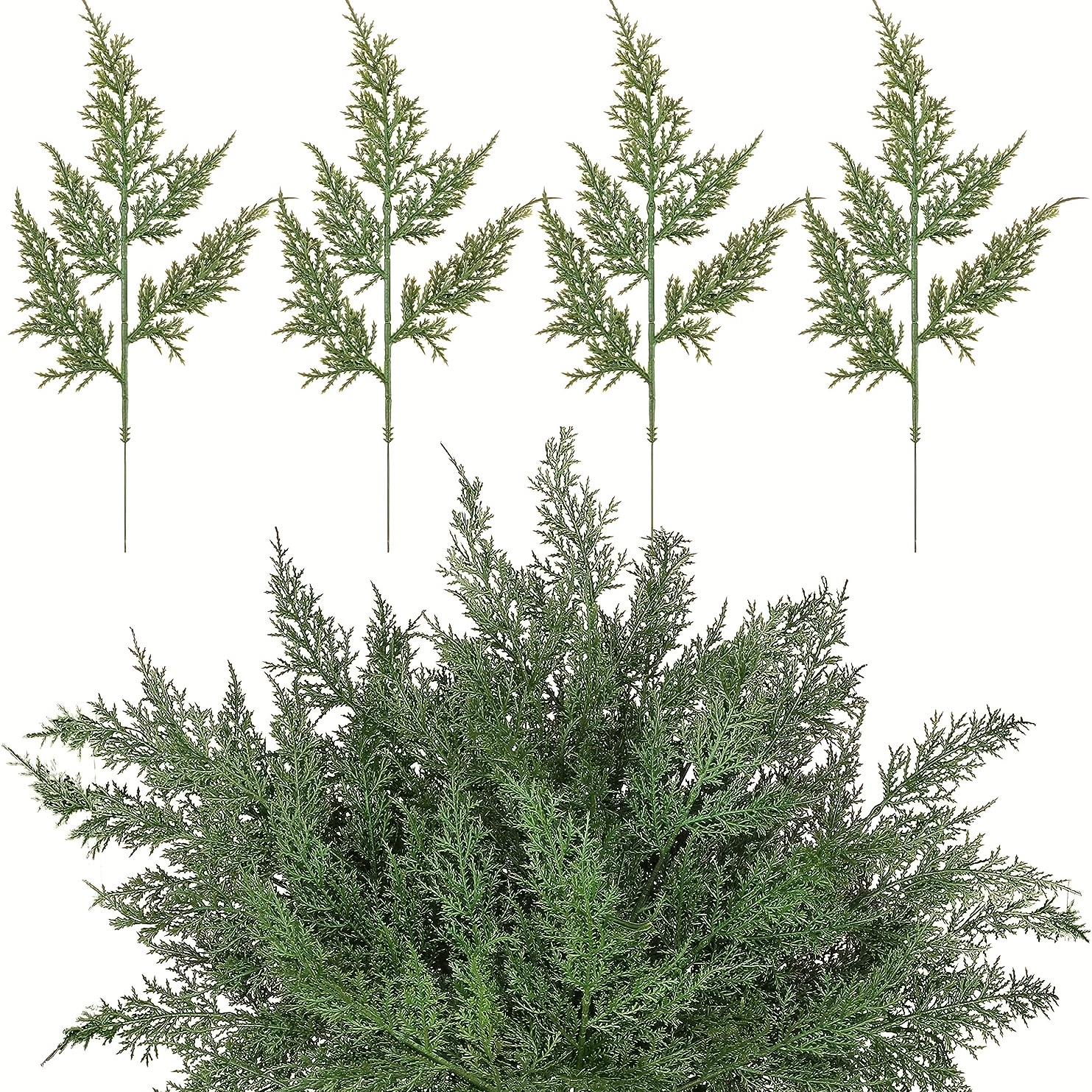 Christmas Artificial Pine Branches Faux Cedar Picks Floral - Temu
