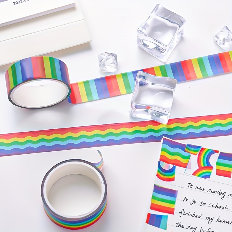Rainbow stripe washi tape - rainbow tape - masking tape - planner tape -  rainbow stationery - bright tape - paper tape - colour