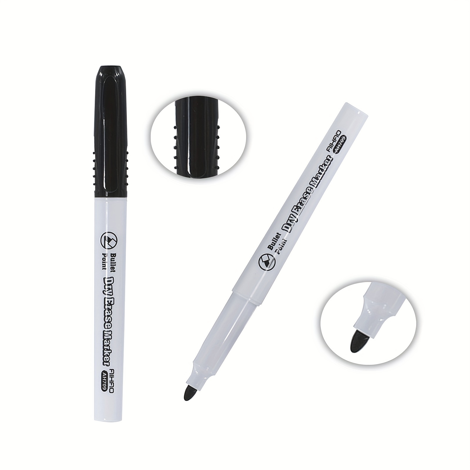 Low-Odor Dry-Erase Marker, Extra-Fine Bullet Tip, Black, 4/Pack - Reliable  Paper