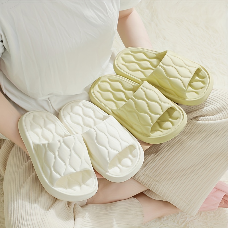 Minimalist Indoor Pillow Slides, Super Soft Soldi Color Non Slip Eva Shoes,  Women's Home Bath Slides - Temu