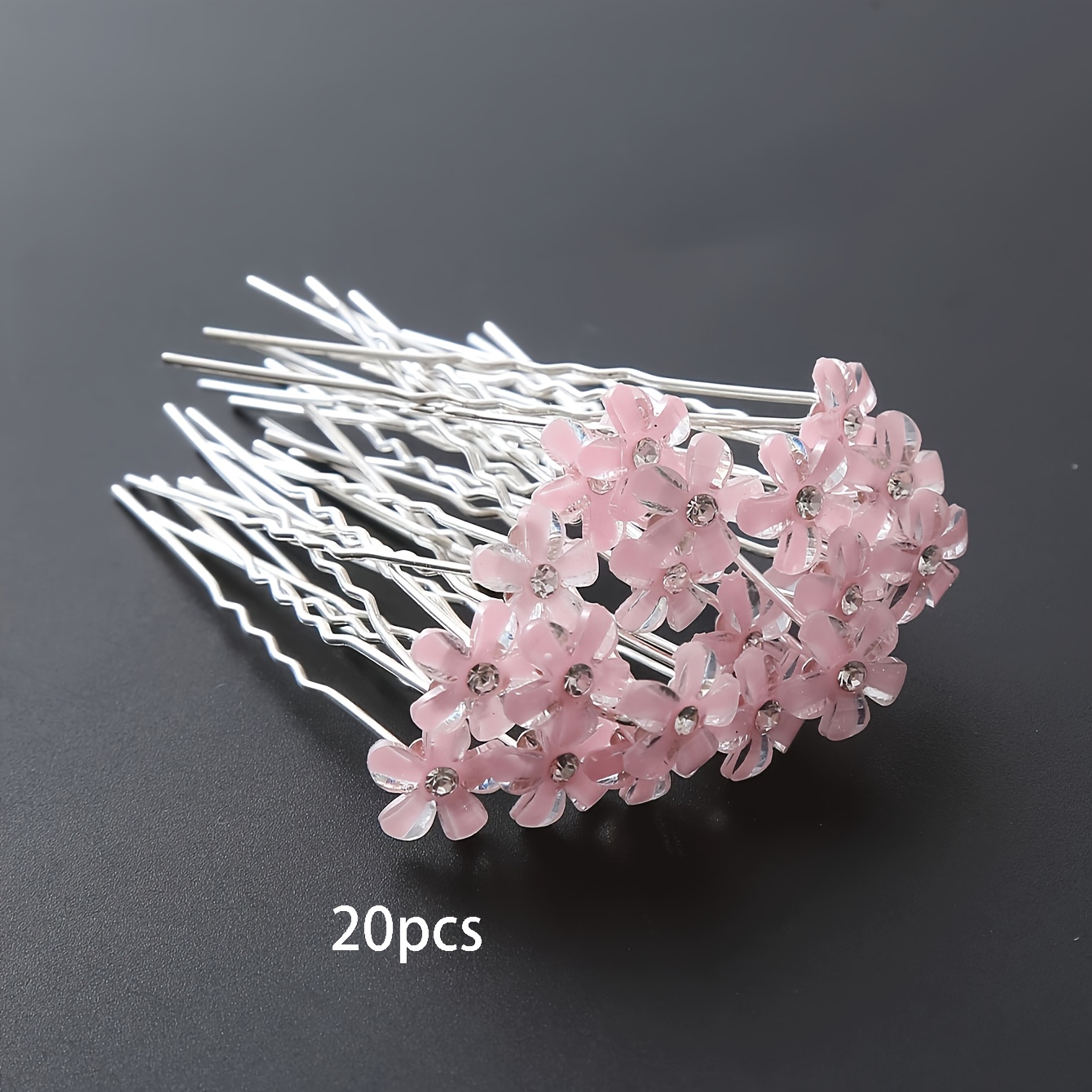 TEMU 20pcs, Beautiful Simple Hairpins, Flower U Shape Hairpins, Women Girls Casual Party Wedding Supplies, Princess Bridal Fresh Hair Accessories, Props