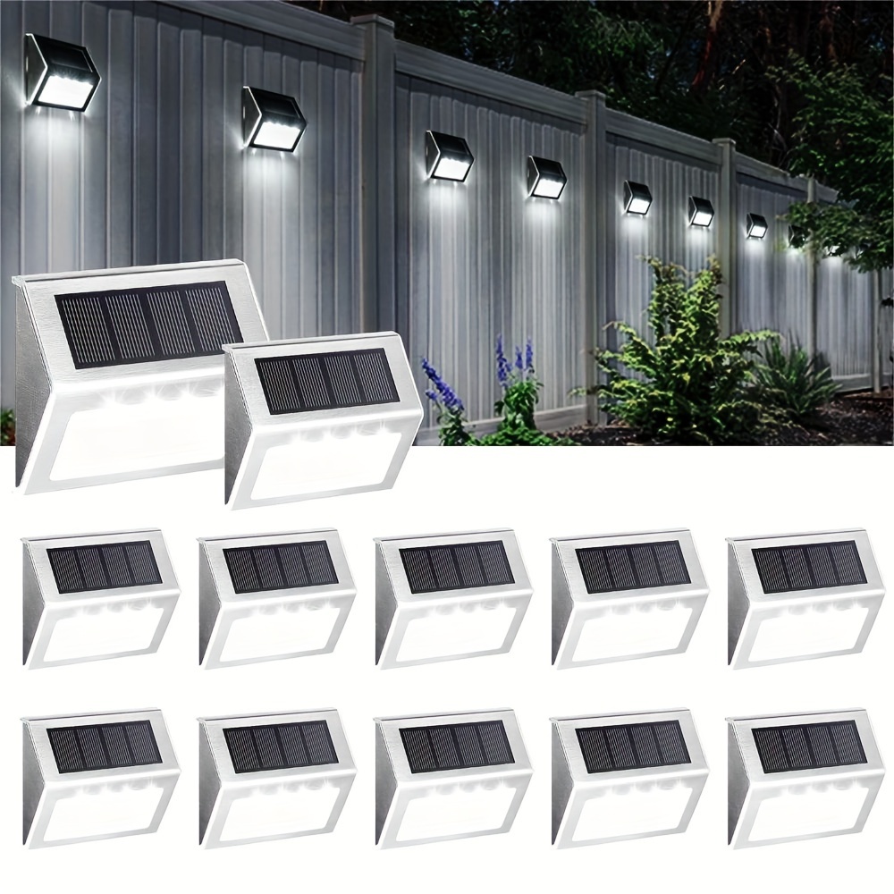 Solar Dock Lights Driveway Deck Lights, 12-Pack Waterproof 1200Mah