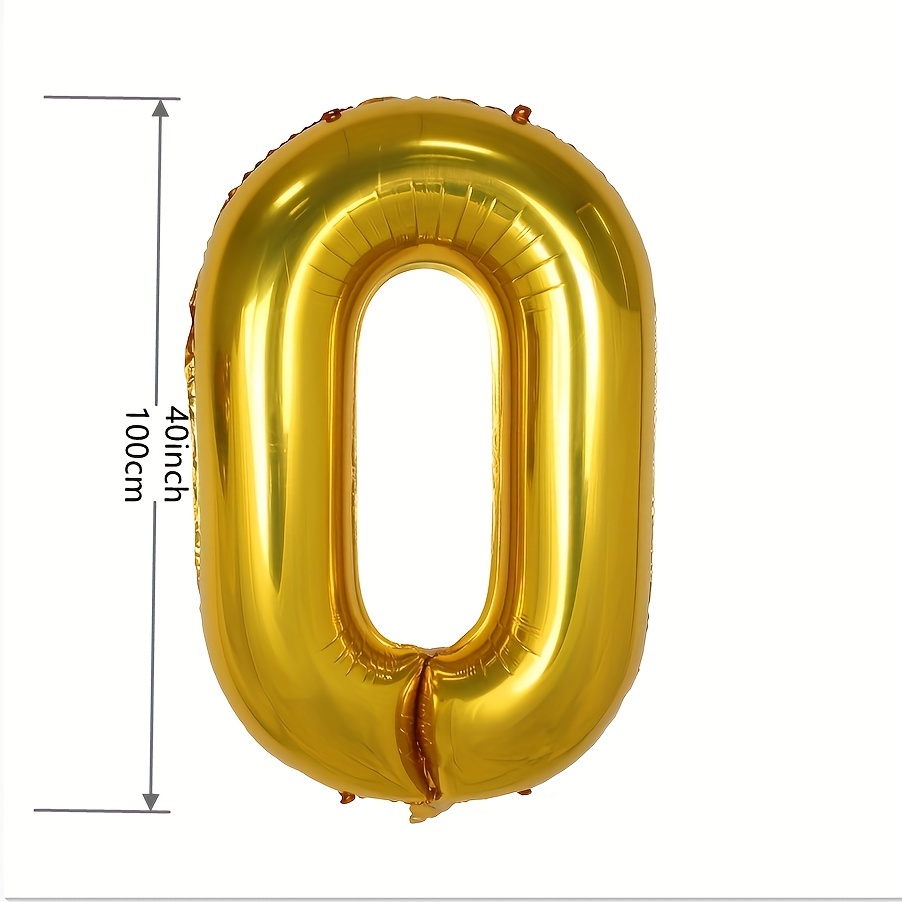 Globo de cumpleaños número 40, decoraciones de cumpleaños de 40 años,  suministros de fiesta de cumpleaños número 40, globos dorados de aluminio  de