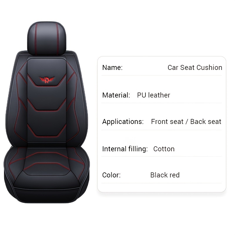 PU Leather Car Seat Cover for Front Seats, 1 Piece - Auto Seat Protector, Padded Front Seat Cushion for Auto Truck Van & Suv, Car Interior Cover
