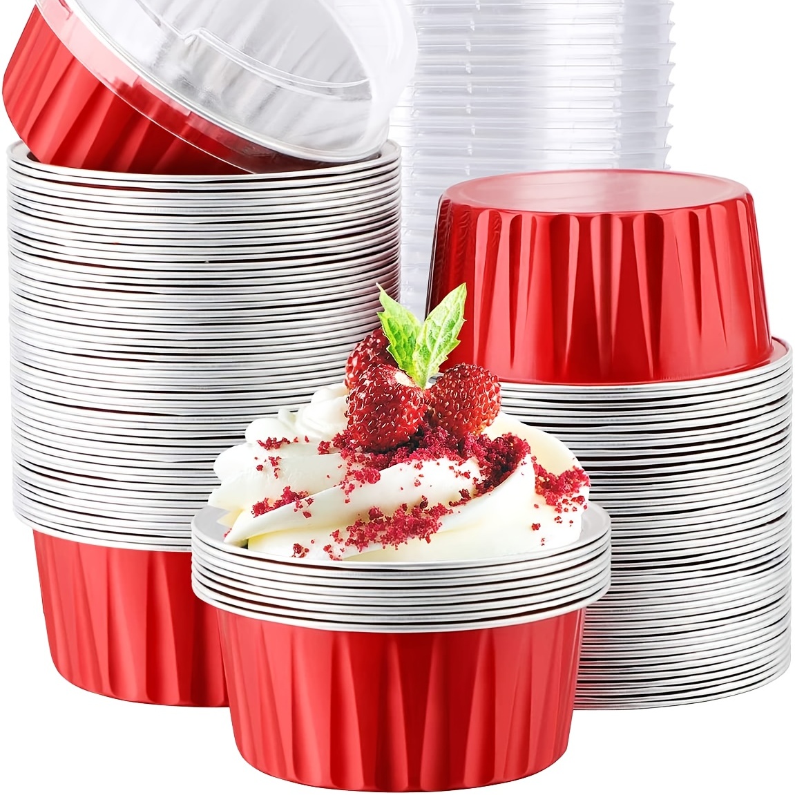 Cupcake Liners Muffin Liners, 100pcs Aluminum Foil Mini Baking Cups  Disposable Muffin Tin Cups Dessert Baking Cups Holders Cupcake Wrapper Cups  for