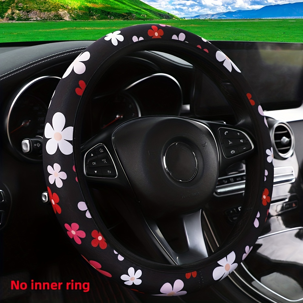 Pink 15" /37-38cm Car Diamond Steering Wheel Cover Bling Shining  Rainbow Women