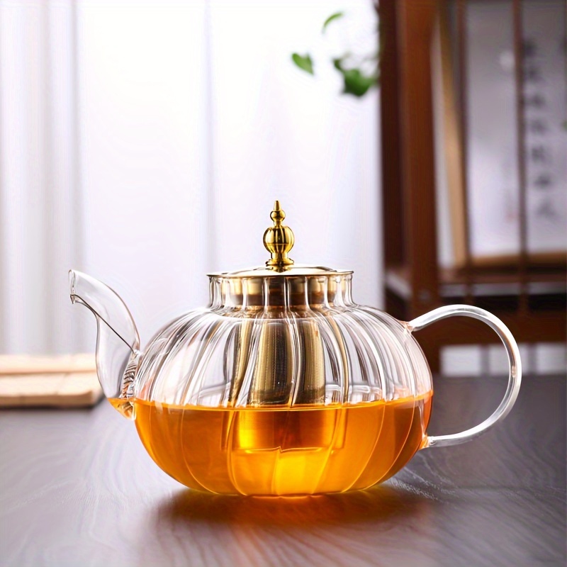 Glass Teapot With Vertical Stripes Clear Tea Kettle With - Temu