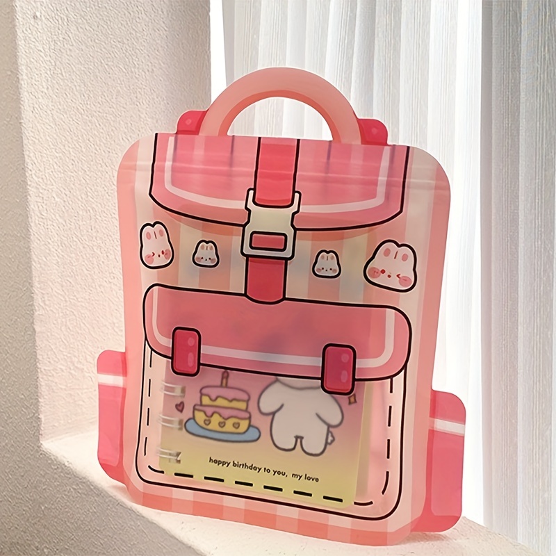 10pcs Cartoon Backpack Shape Jewelry Storage Bag