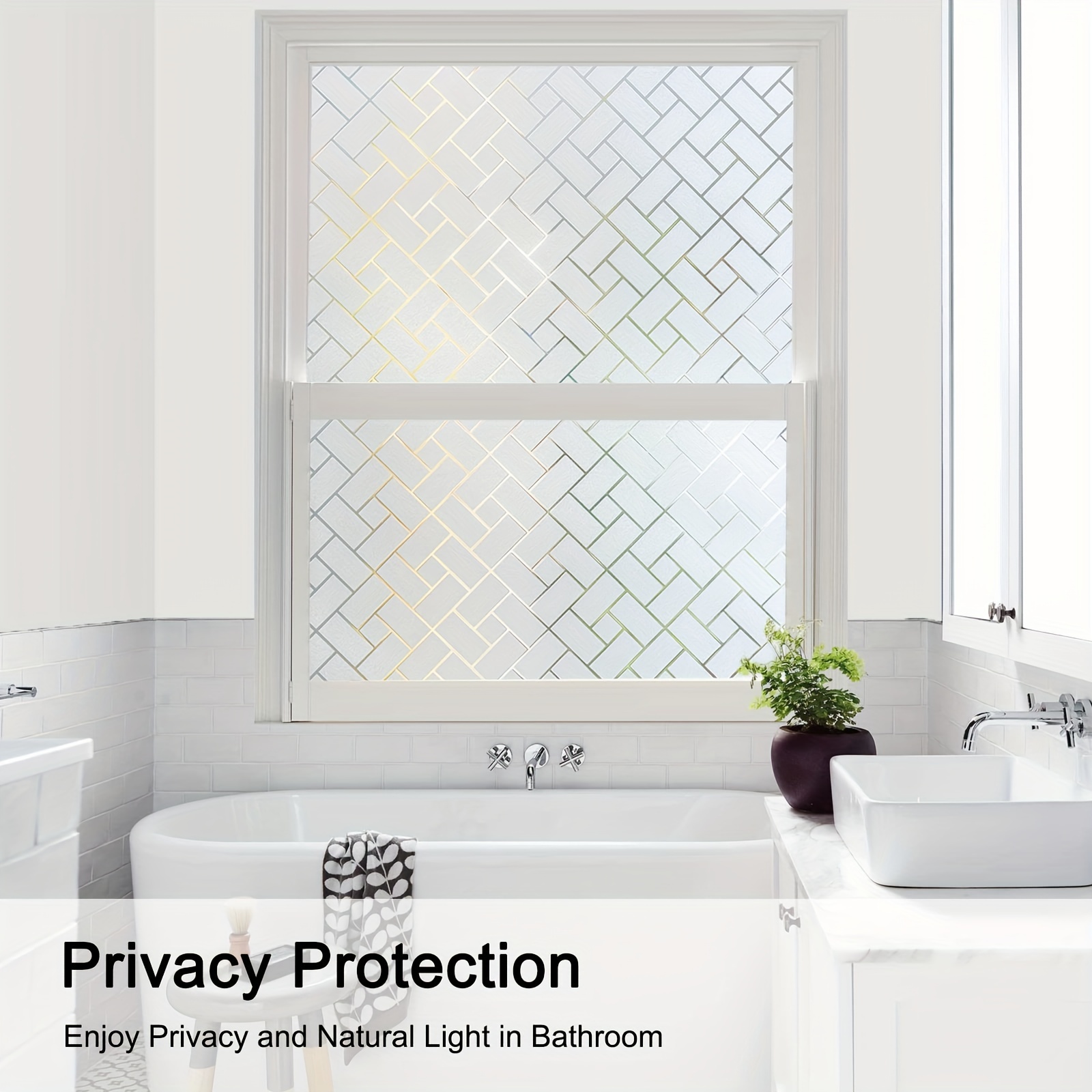 Frosted Privacy Window Film Heat Control UV Blocking for Home Office