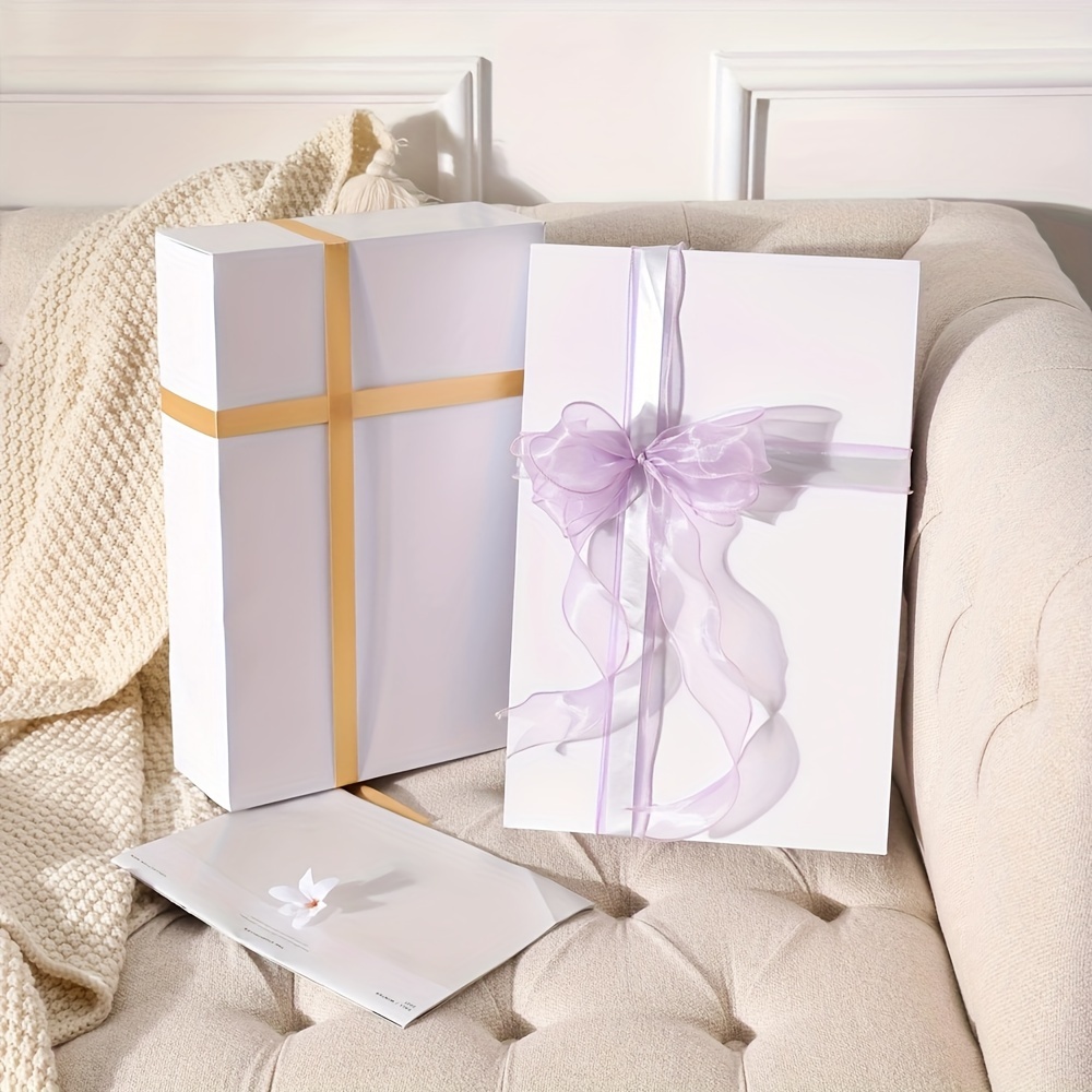 X large White Gift Boxes With Lids Shirt Boxes Robe Boxes - Temu