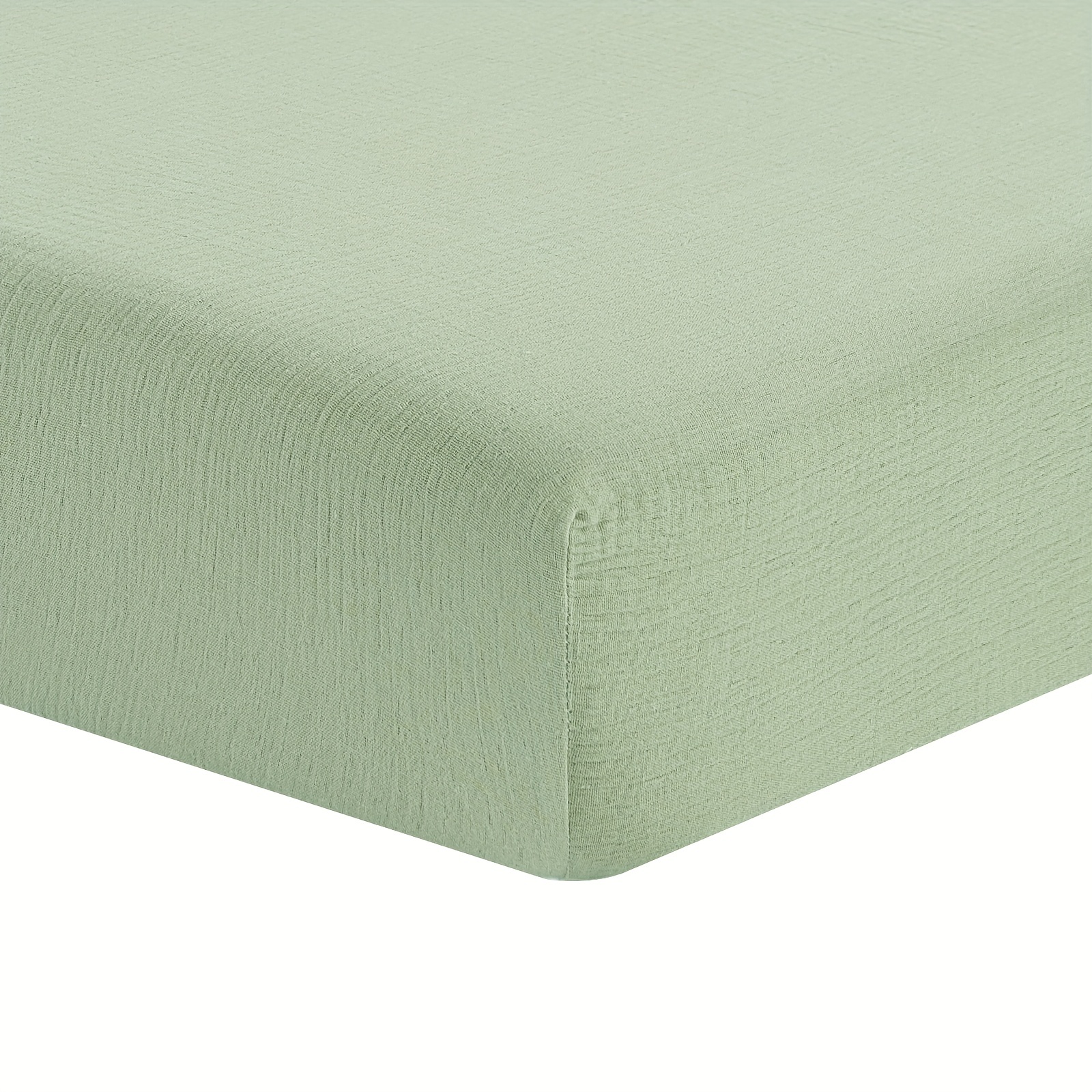 Green Bauze Fitted Sheet for Crib, 100% Cotton