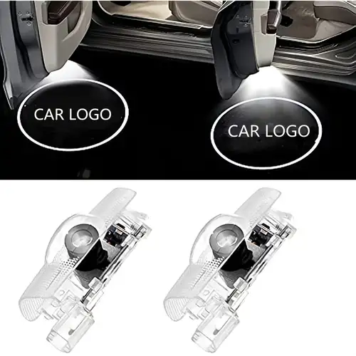 2 Stück Autotür-LED-Logo-Licht, Auto-Logo-Projektor,  3D-Geist-Schatten-Licht-Zubehör, Pfützenlicht-Ersatz für Cadillac CT6 XT4  XT5 XTS ATS SRX