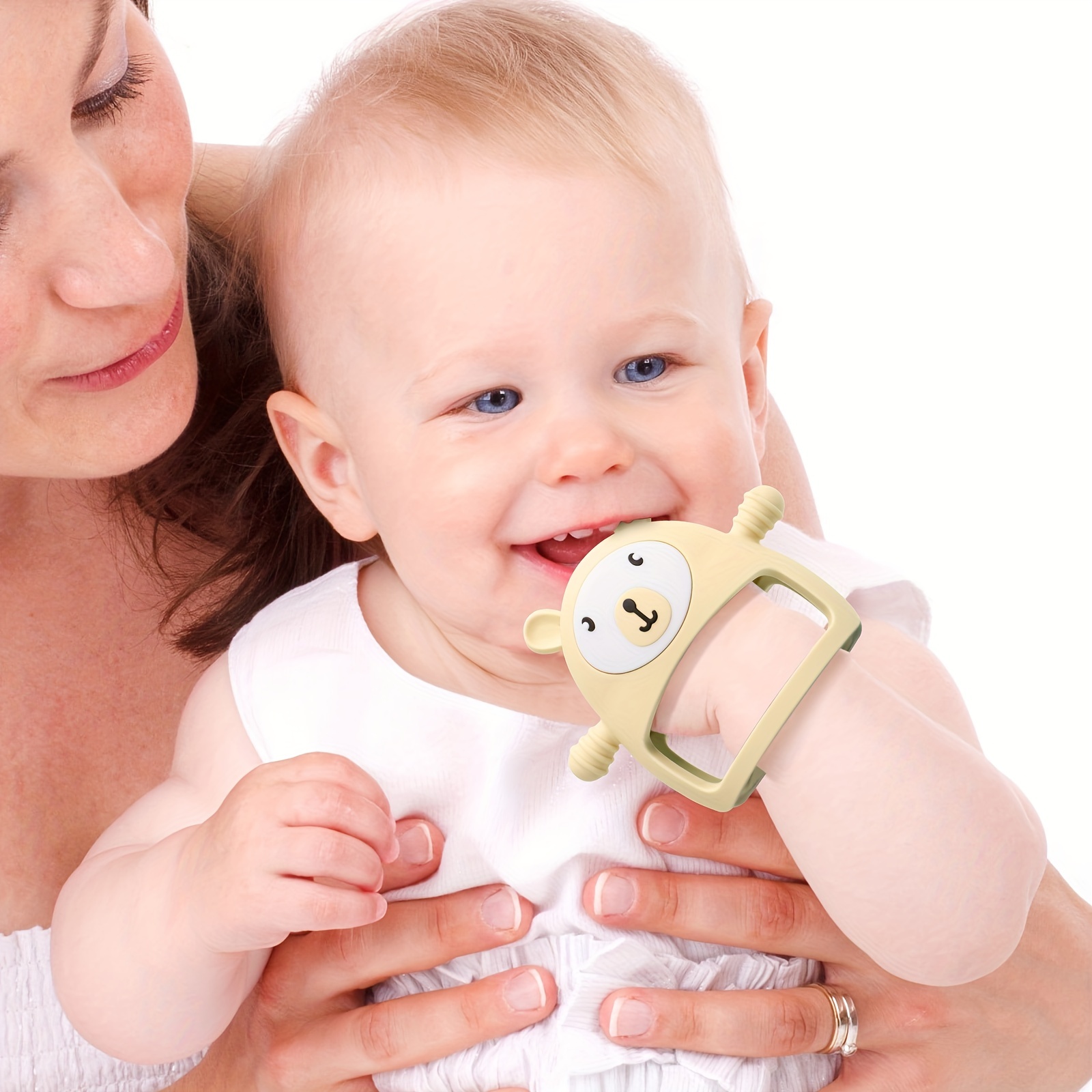  Juguetes de dentición para bebés, mordedores para bebés de 3 a  6 meses, 6 a 12 meses, congelador, sin BPA, de silicona, oso, mordedor,  juguetes molares para masticar, alivio para calmar