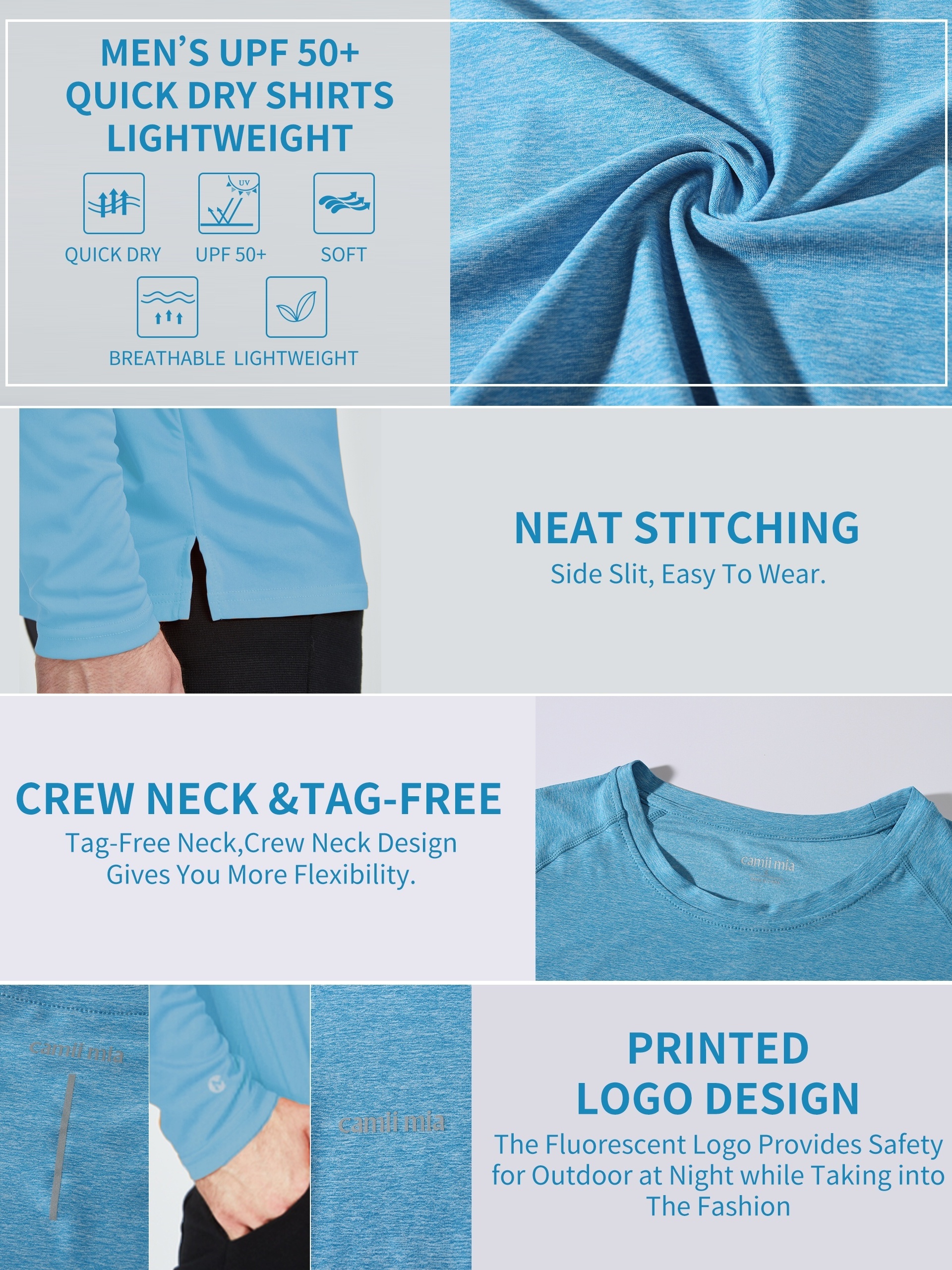 Free Design Quick-Drying transpirables Camisetas de pesca de manga
