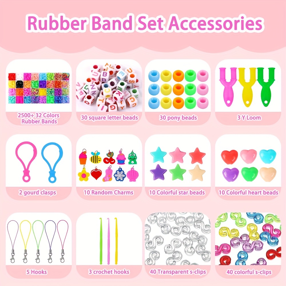 10000Pcs Kit Box +Neon Colourful Rubber Loom Bands DIY Bracelet Making Set  UK