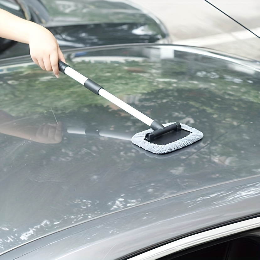 Car Windshield Cleaner Brush Extendable Windshield Cleaning Tool 180°  Rotating Head Telescopic Anti-fog Auto