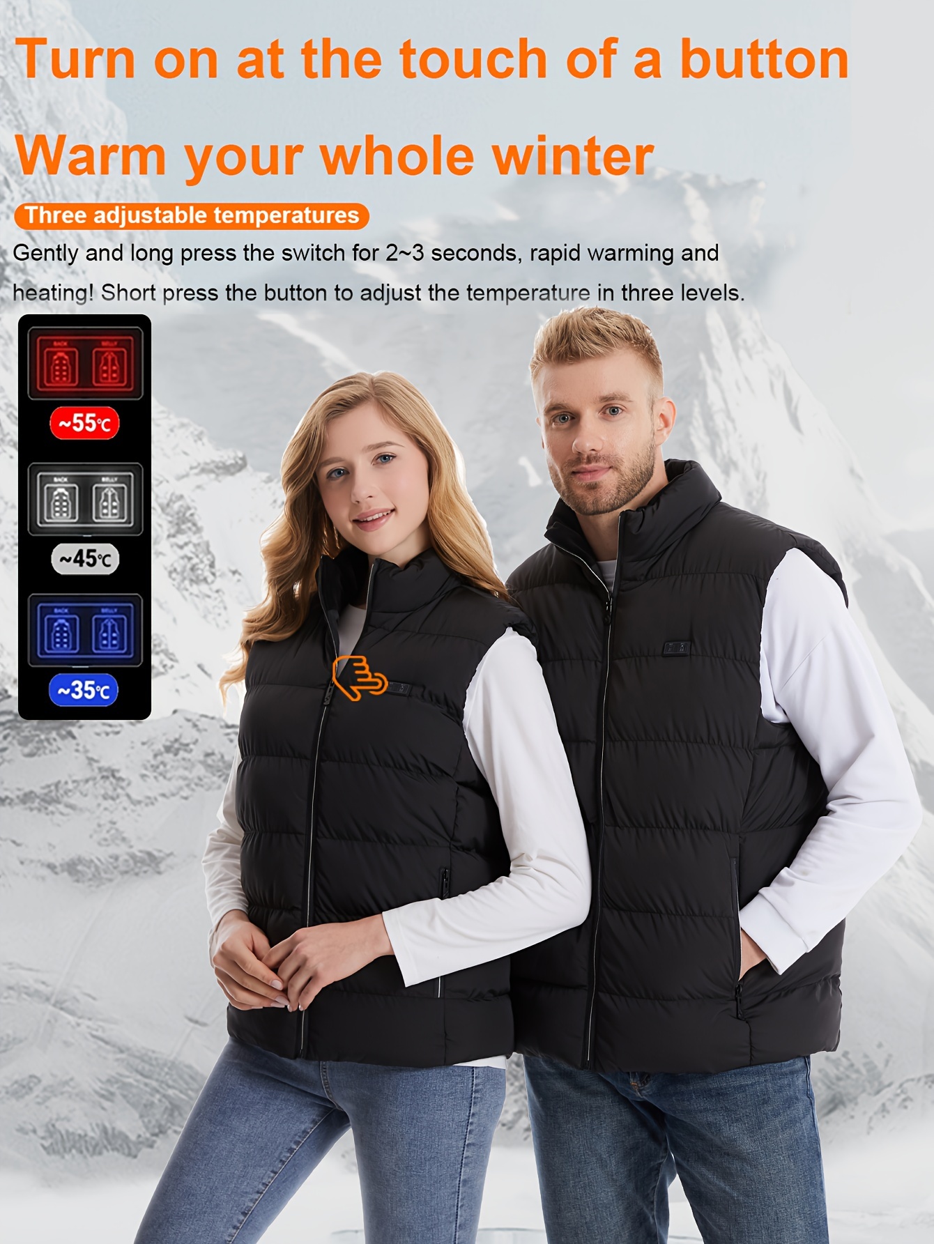 Invierno al aire libre para hombres chaqueta térmica eléctrica